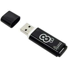 Флеш-память 8Гб USB 2.0 SMART BUY GLOSSY черный