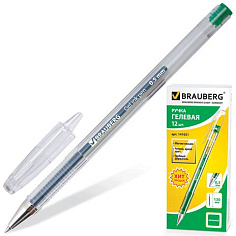 Ручка гелевая зеленая 0,35мм BRAUBERG JET