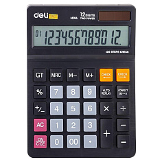 Калькулятор 12 разрядов DELI EM01420 настольный черный