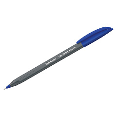 Ручка шарик синяя масляная игол/након 0,5мм BERLINGO TRIANGLE SILVER трехгранная CBp_10792