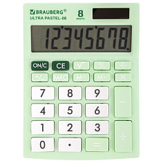 Калькулятор 8 разрядов BRAUBERG ULTRA PASTEL-08LG настольный мятный