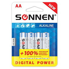 Батарейка AA LR06 4шт/уп SONNEN DIGITAL POWER СУПЕРАЛКАЛИН 1.5В