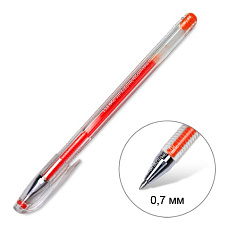 Ручка гелевая оранжевая 0,5мм CROWN HJR-500H