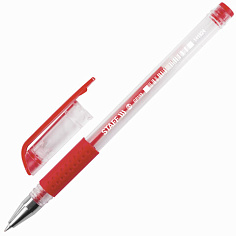 Ручка гелевая красная рез/грип 0,35мм STAFF EVERYDAY GP-193