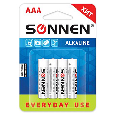 Батарейка AAA LR03 4шт/уп SONNEN EVERYDAY USE АЛКАЛИН 1.5В