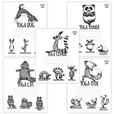 Тетрадь А5 24л клетка HATBER ANIMALS YOGA
