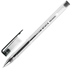 Ручка гелевая черная 0,35мм STAFF BASIC