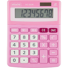 Калькулятор 8 разрядов ATTACHE AC-223R настольный розовый