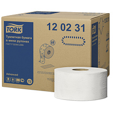 Бумага туалетная 2сл 12рул/уп 170м 1214л 9,7х14см белая TORK ADVANCED Т2 120231