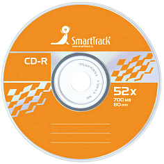 Диск CD-R SMART TRACK 700Mb/4-12х 50шт Сake Box