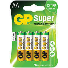 Батарейка AA LR06 4шт/уп GP SUPER ALKALINE 1.5В 15A-BC4