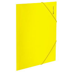 Папка на резинке А4 пластик BRAUBERG NEON 0,5мм желтая