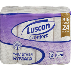 Бумага туалетная 2сл 24шт/уп 20м белая LUSCAN COMFORT