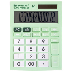 Калькулятор 12 разрядов BRAUBERG ULTRA PASTEL-12LG настольный мятный