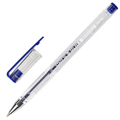 Ручка гелевая синяя 0,35мм STAFF BASIC