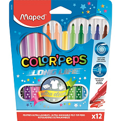 Фломастеры 12цв MAPED COLOR PEPS ультрасмывающиеся 845020