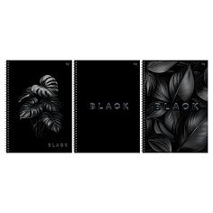Тетрадь А4 96л клетка на гребне JUST BLACK ЦВЕТЫ софт-тач 08659