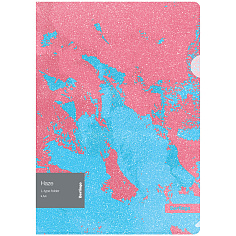 Папка-уголок А4 200мк BERLINGO HAZE розовая/голубая с рисунком