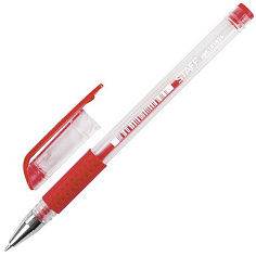Ручка гелевая красная рез/грип 0,5мм ATTACHE ECONOMY