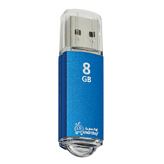 Флеш-память 8Гб USB 2.0 SMART BUY V-CUT металл корпус синий