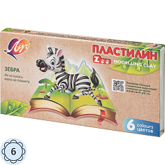 Пластилин 6цв 90гр ZOO ЛУЧ