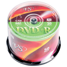 Диск DVD+R VS 16x 4,7GB 50шт Cake Box