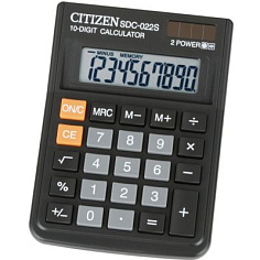 Калькулятор 10 разрядов CITIZEN SDC-022S настольный