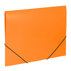 Папка на резинке А4 пластик BRAUBERG OFFICE 0,5мм оранж